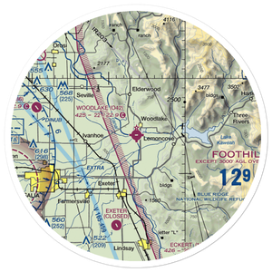 Woodlake Airport (O42) VFR Sectional Sticker (30 mile)