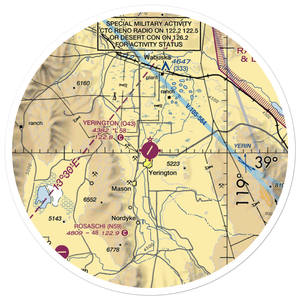 Yerington Municipal Airport (O43) VFR Sectional Sticker (30 mile)