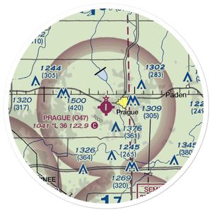 Prague Municipal Airport (O47) VFR Sectional Sticker (20 mile)
