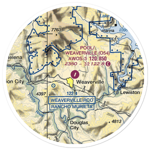 Lonnie Pool Field Weaverville Airport (O54) VFR Sectional Sticker (20 mile)