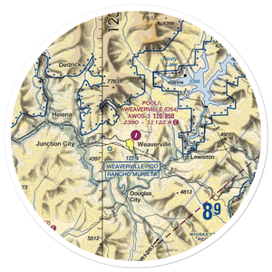 Lonnie Pool Field Weaverville Airport (O54) VFR Sectional Sticker (30 mile)