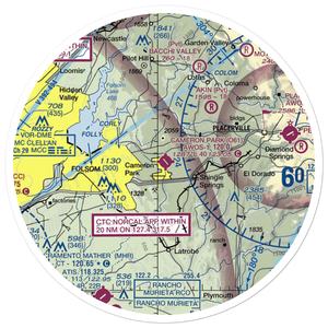 Cameron Park Airport (O61) VFR Sectional Sticker (30 mile)