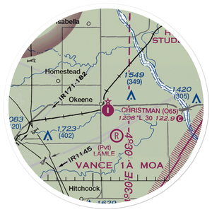 Christman Airfield (O65) VFR Sectional Sticker (20 mile)