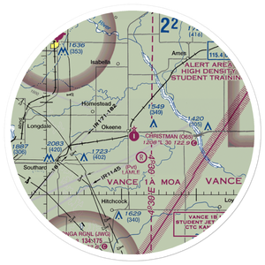 Christman Airfield (O65) VFR Sectional Sticker (30 mile)