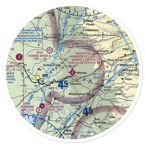 Westover Field Amador County Airport (JAQ) VFR Sectional Sticker (30 mile)