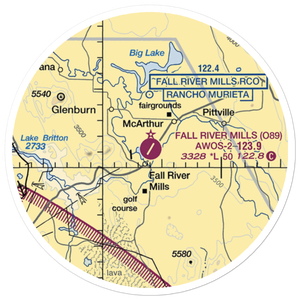 Fall River Mills Airport (O89) VFR Sectional Sticker (20 mile)