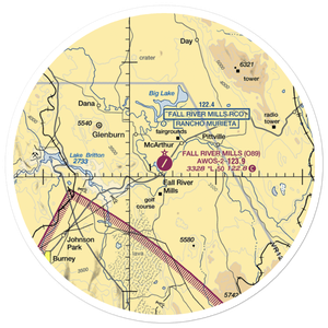 Fall River Mills Airport (O89) VFR Sectional Sticker (30 mile)