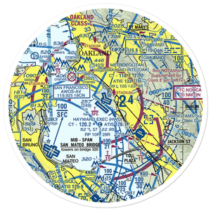 Metropolitan Oakland International Airport (OAK) VFR Sectional Sticker (30 mile)
