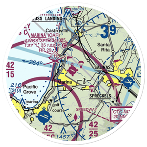 Marina Municipal Airport (OAR) VFR Sectional Sticker (20 mile)
