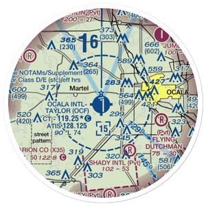 Ocala International Airport - Jim Taylor Field (OCF) VFR Sectional Sticker (20 mile)