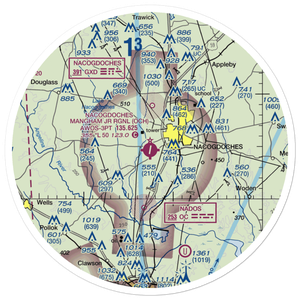 A L Mangham Jr. Regional Airport (OCH) VFR Sectional Sticker (30 mile)