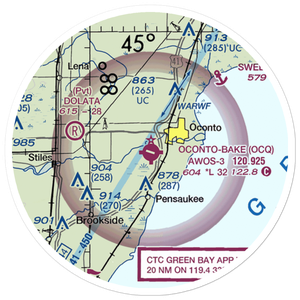 J. Douglas Bake Memorial Airport (OCQ) VFR Sectional Sticker (20 mile)