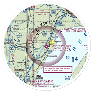 J. Douglas Bake Memorial Airport (OCQ) VFR Sectional Sticker (30 mile)
