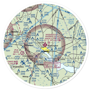 Warren Field (OCW) VFR Sectional Sticker (30 mile)