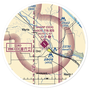Evelyn Sharp Field (ODX) VFR Sectional Sticker (20 mile)