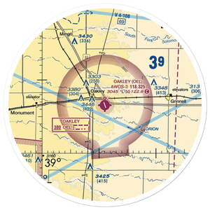 Oakley Municipal Airport (OEL) VFR Sectional Sticker (30 mile)