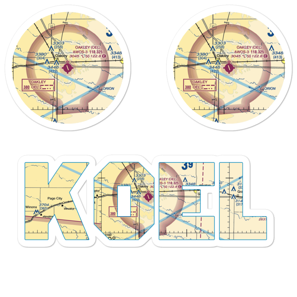 Oakley Municipal Airport (OEL) VFR Sectional Sticker Pack 