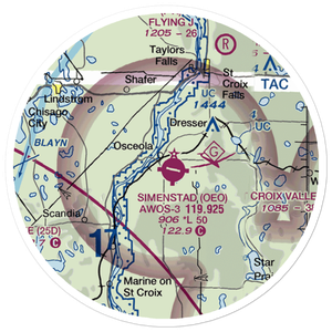 L O Simenstad Municipal Airport (OEO) VFR Sectional Sticker (20 mile)