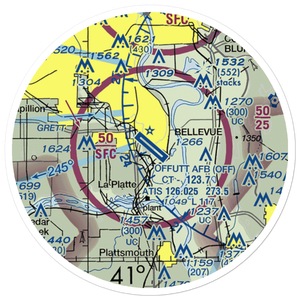 Offutt Air Force Base (OFF) VFR Sectional Sticker (20 mile)