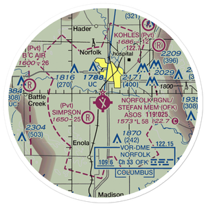 Karl Stefan Memorial Airport (OFK) VFR Sectional Sticker (20 mile)