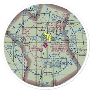 Karl Stefan Memorial Airport (OFK) VFR Sectional Sticker (30 mile)