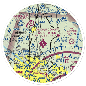 Hanover County Municipal Airport (OFP) VFR Sectional Sticker (20 mile)