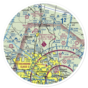 Hanover County Municipal Airport (OFP) VFR Sectional Sticker (30 mile)