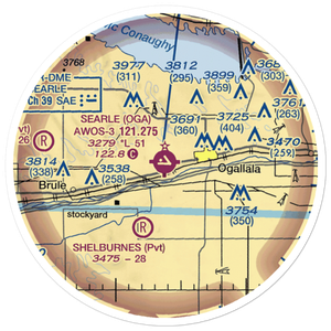 Searle Field (OGA) VFR Sectional Sticker (20 mile)