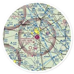 Orangeburg Municipal Airport (OGB) VFR Sectional Sticker (30 mile)