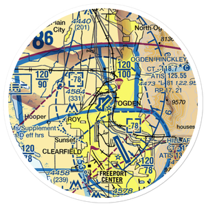 Ogden Hinckley Airport (OGD) VFR Sectional Sticker (20 mile)