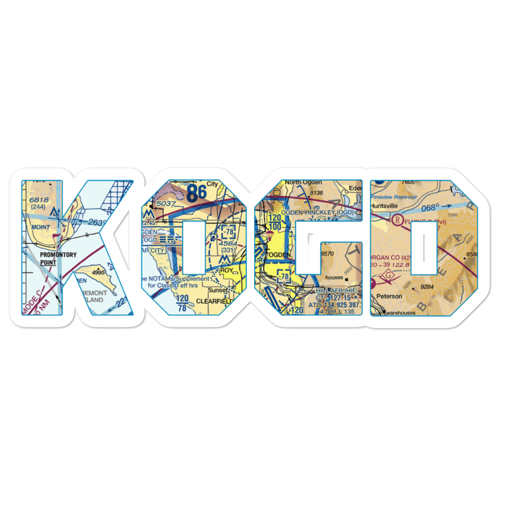 Ogden Hinckley Airport (OGD) VFR Sectional Sticker 