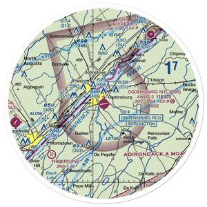 Ogdensburg International Airport (OGS) VFR Sectional Sticker (30 mile)