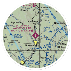 Lt Warren Eaton Airport (OIC) VFR Sectional Sticker (20 mile)