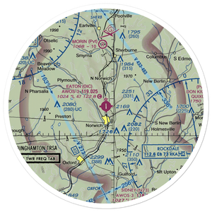 Lt Warren Eaton Airport (OIC) VFR Sectional Sticker (30 mile)