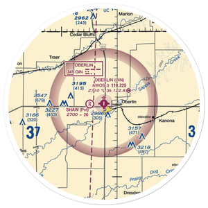 Oberlin Municipal Airport (OIN) VFR Sectional Sticker (30 mile)