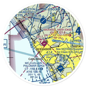 Oceanside Municipal Airport (OKB) VFR Sectional Sticker (20 mile)