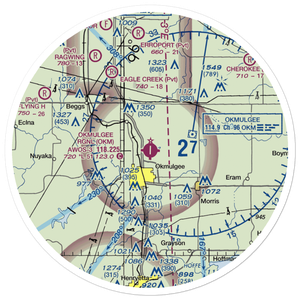Okmulgee Regional Airport (OKM) VFR Sectional Sticker (30 mile)