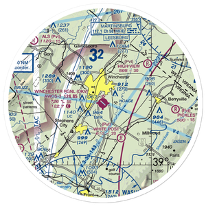 Winchester Regional Airport (OKV) VFR Sectional Sticker (30 mile)