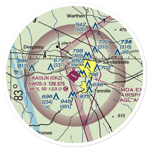 Kaolin Field (OKZ) VFR Sectional Sticker (20 mile)