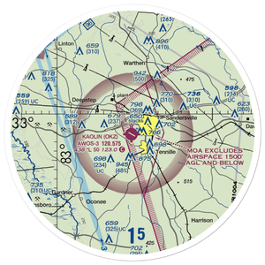 Kaolin Field (OKZ) VFR Sectional Sticker (30 mile)