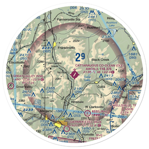 Cattaraugus County-Olean Airport (OLE) VFR Sectional Sticker (30 mile)