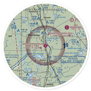 Solon Springs Municipal Airport (OLG) VFR Sectional Sticker (30 mile)