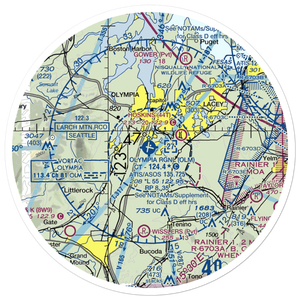 Olympia Regional Airport (OLM) VFR Sectional Sticker (30 mile)
