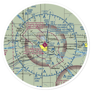 Columbus Municipal Airport (OLU) VFR Sectional Sticker (30 mile)