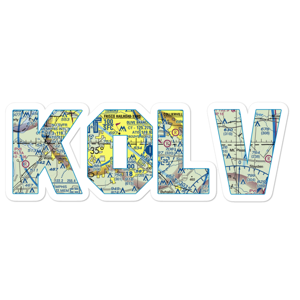 Olive Branch Airport (OLV) VFR Sectional Sticker 