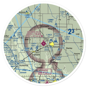 Oelwein Municipal Airport (OLZ) VFR Sectional Sticker (30 mile)
