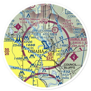 Eppley Airfield (OMA) VFR Sectional Sticker (20 mile)