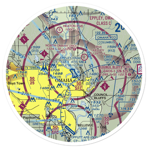 Eppley Airfield (OMA) VFR Sectional Sticker (30 mile)