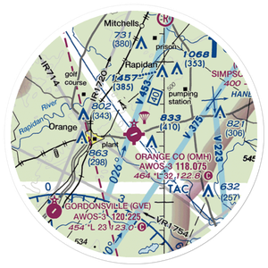 Orange County Airport (OMH) VFR Sectional Sticker (20 mile)