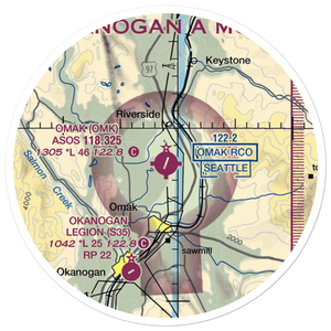 Omak Airport (OMK) VFR Sectional Sticker (20 mile)
